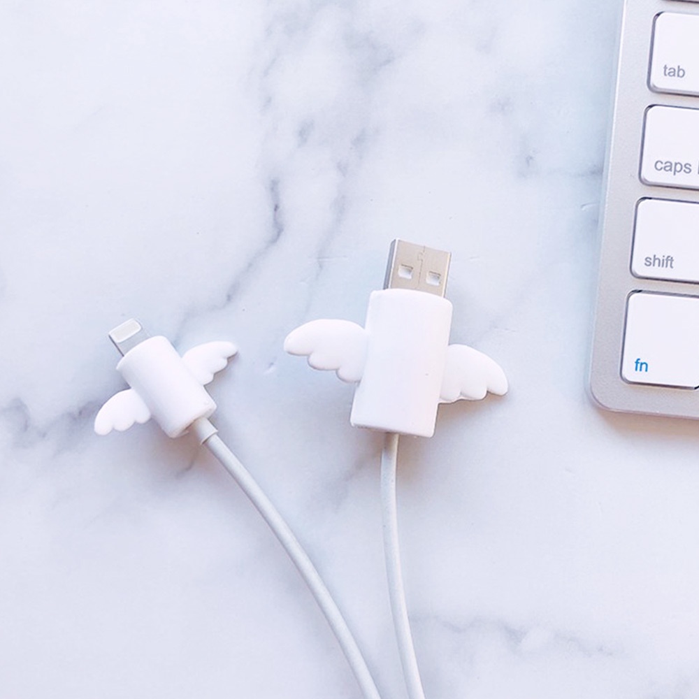 Phụ kiện bảo vệ dây cáp sạc thích hợp cho điện thoại IPhone USB hình thiên thần dễ thương