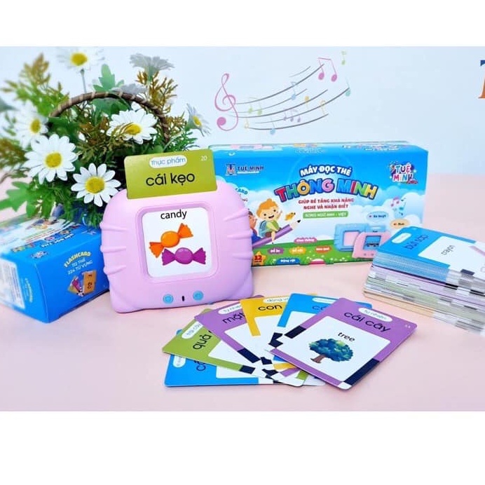 Máy đọc thẻ từ vựng TIẾNG ANH cầm tay nhỏ gọn, rõ tiếng cho bé