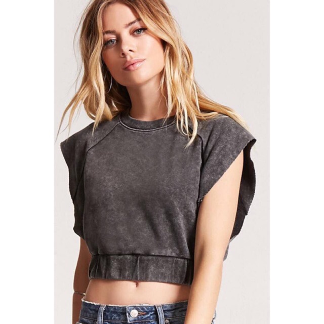 [Mã WASTUP giảm 10% tối đa 30K đơn 99K] Áo thun croptop Forever 21