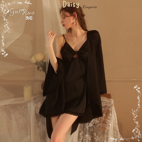 [Hỏa Tốc, Bảo Mật] Váy Ngủ Sexy Gợi Cảm Đầm Ngủ Lụa 2 Dây Phối Ren Kiểu May Nơ Cao Cấp - Mã VN020