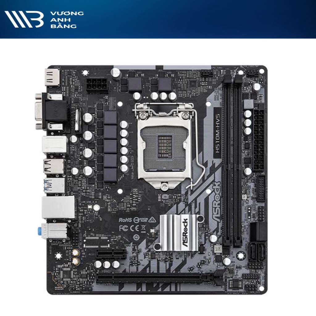 Bo mạch chủ Mainboard ASROCK H510M-HVS R2.0 - Hàng Chính Hãng