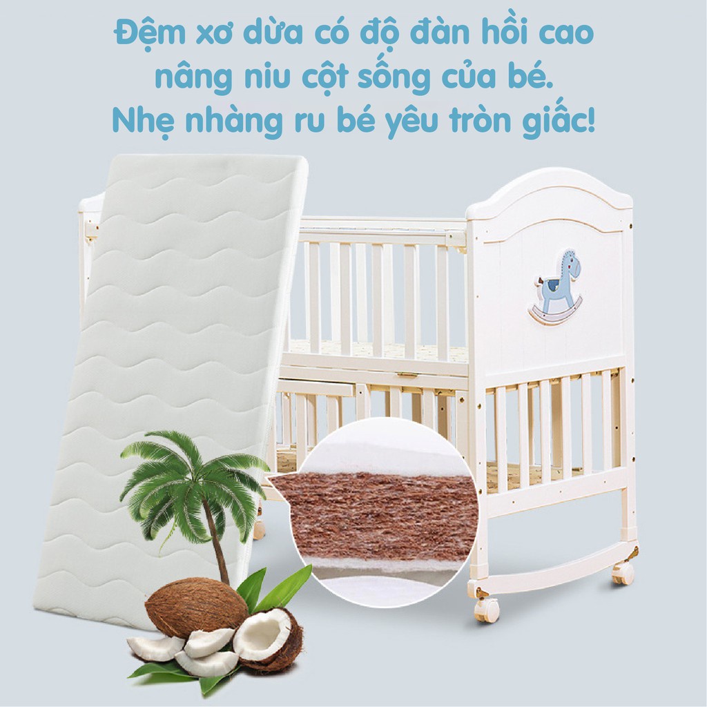 Nệm Xơ Dừa Cho Cũi Tự Nhiên 100% Thoáng Khí An Toàn Cho Bé- Leli Official
