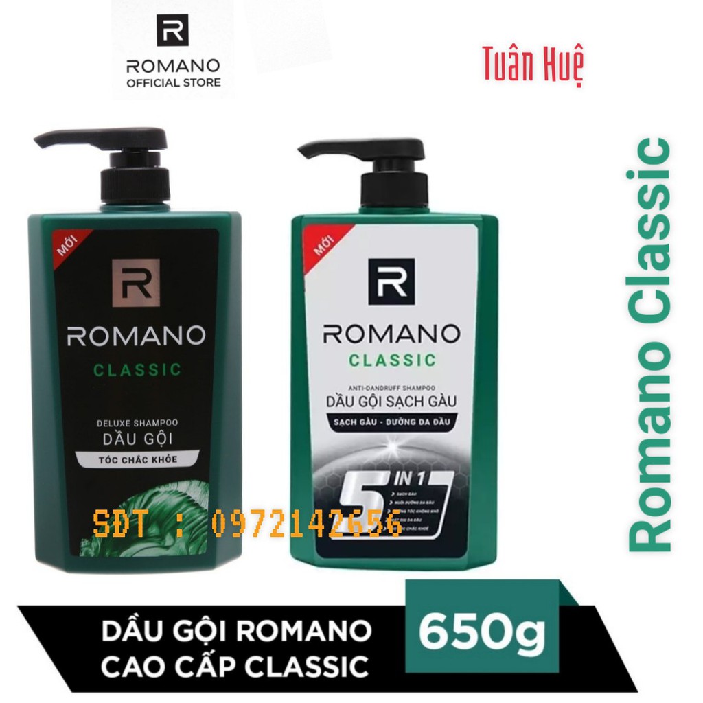 Dầu Gội ROMANO Hương Nước Hoa Chai 650ML