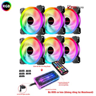 Mua Bộ 6 Quạt LED RGB Coolmoon Dual Ring Kèm HUB + Điều Khiển