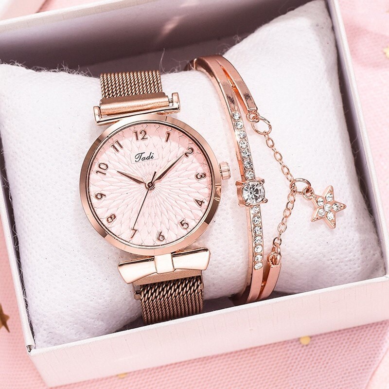 Đồng Hồ Nữ Chính Hãng JADI Dây Nam Châm Dây Lụa Cao Cấp Đẹp Giá Rẻ (Có Tặng Kèm Lắc Tay Thời Trang) - Hàng mới về