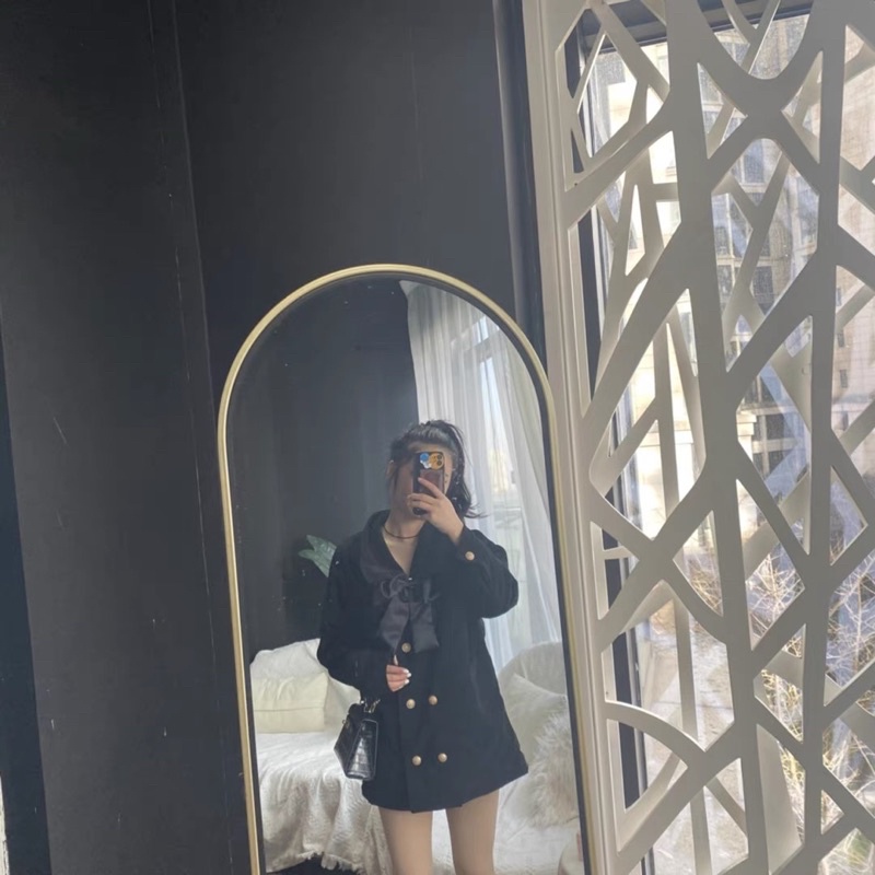 ÁO KHOÁC NƠ ĐEN TIỂU THƯ ULZZANG