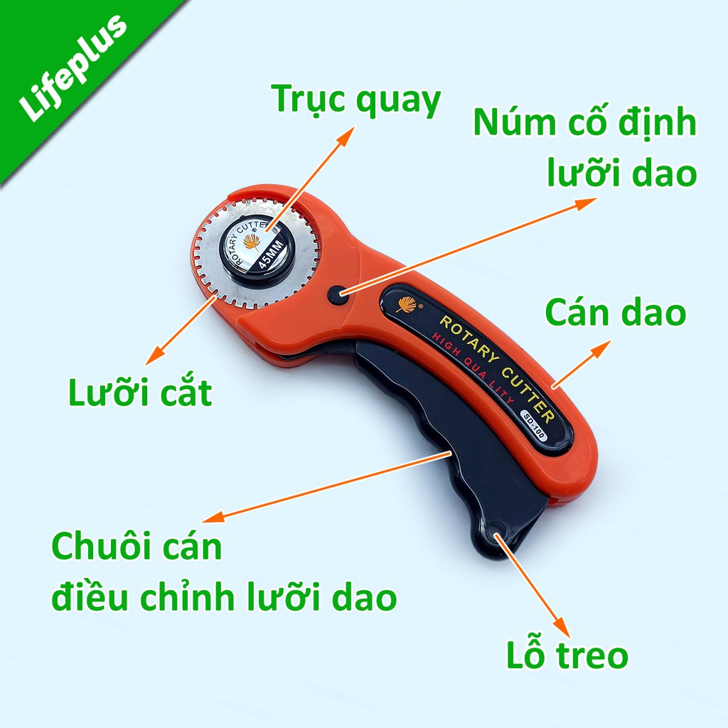 Dao cắt lưỡi tròn răng cưa 45mm cán cong