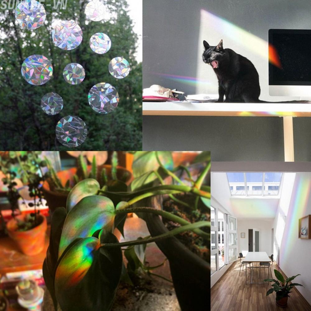 SUNAGE- ~Mirror Sticker Bedroom Decor Decals US Sun Catcher Wall Stickers Rainbow-Window【SUNAGE-HOT Fashion】