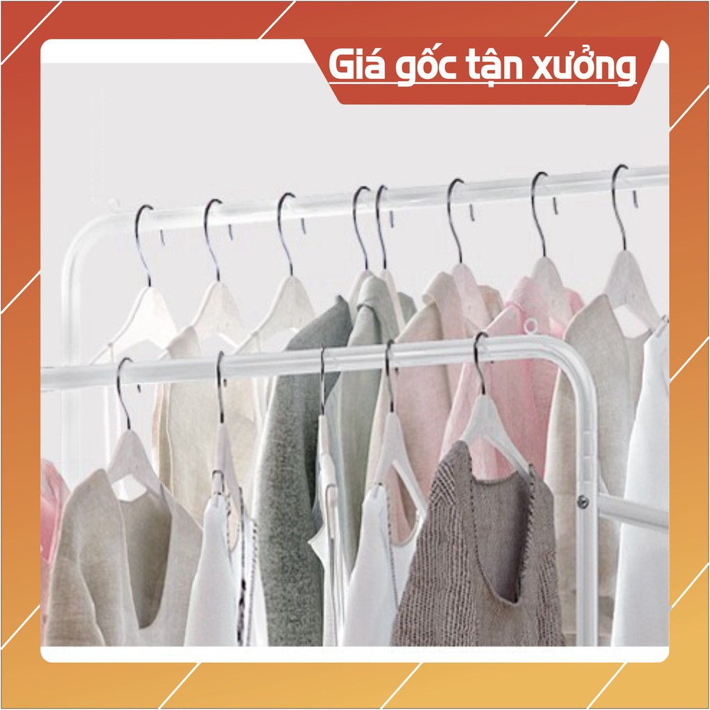 [ sale mùa hè] Giàn giá kệ treo quần áo đa năng giá đôi 3 in 1 có bánh xe 80cm .