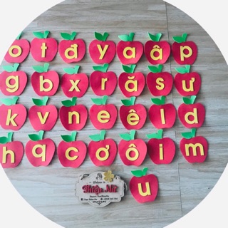[Nỉ or Xốp]Bộ quả chữ cái/chữ số xốp đồ chơi mầm non tự làm