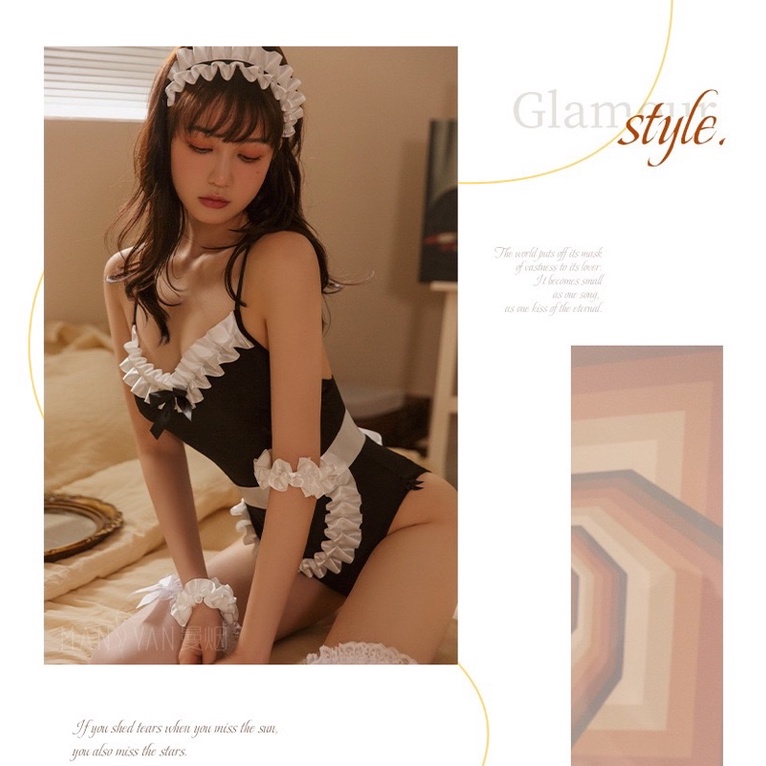 MY1625 Cosplay Nàng Hầu Gái • Áo Body Liền Thân Ôm Cơ Thể Tôn 3 Vòng Gợi Cảm • Bodysuit Jumsuit Sexy • MY1625