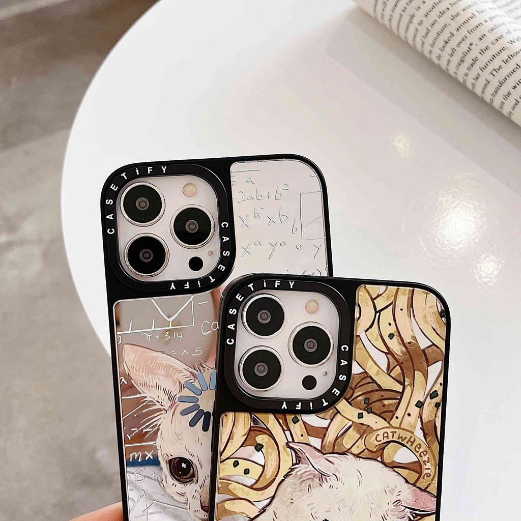 Ốp Điện Thoại TPU Trong Suốt Có Gương Hình Mèo Cho iPhone 13 Pro MAX 12 11 Pro MAX XR X XS MAX 7 / 8 Plus SE2020