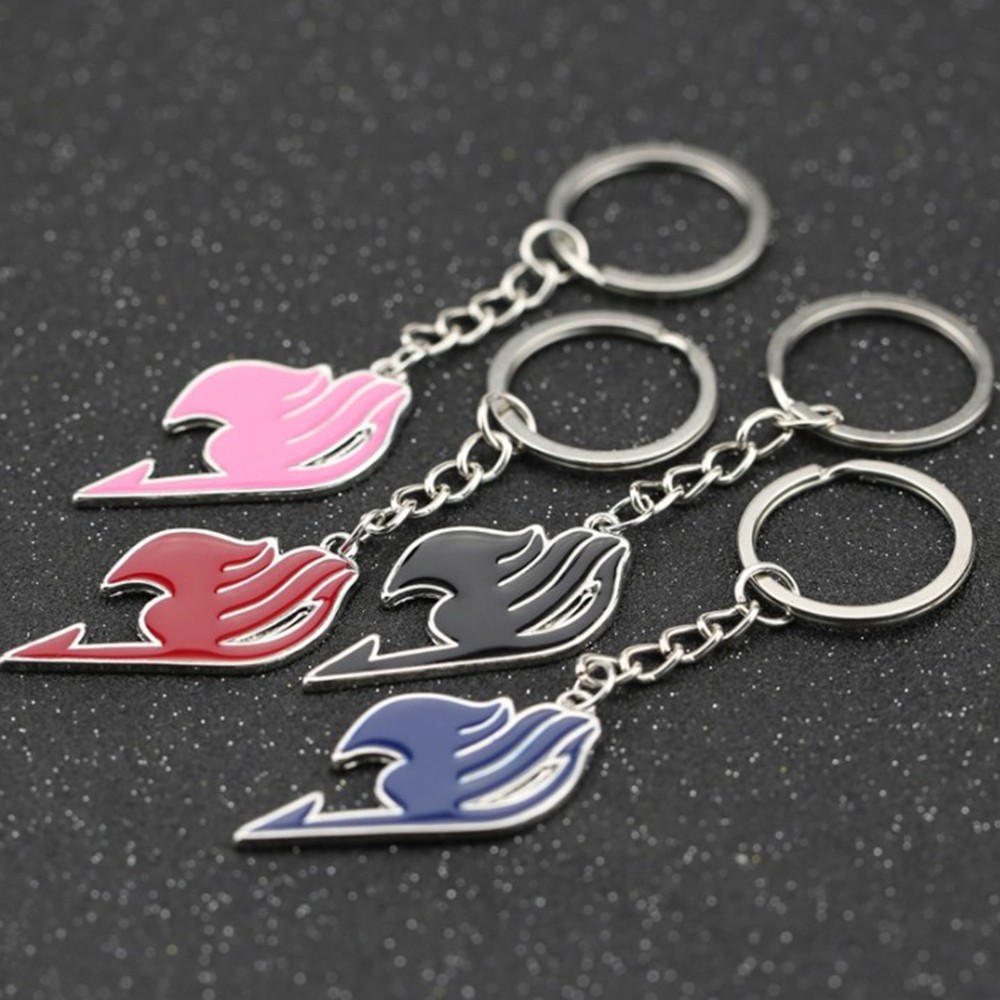 EPOCH Unisex Fairy Tail Keychain Colorful Anime Jewelry Guild Logo Keychain Cosplay Accessory Fashion Schoolbag pendant Metal Badge Enamel Keyring/Multicolor