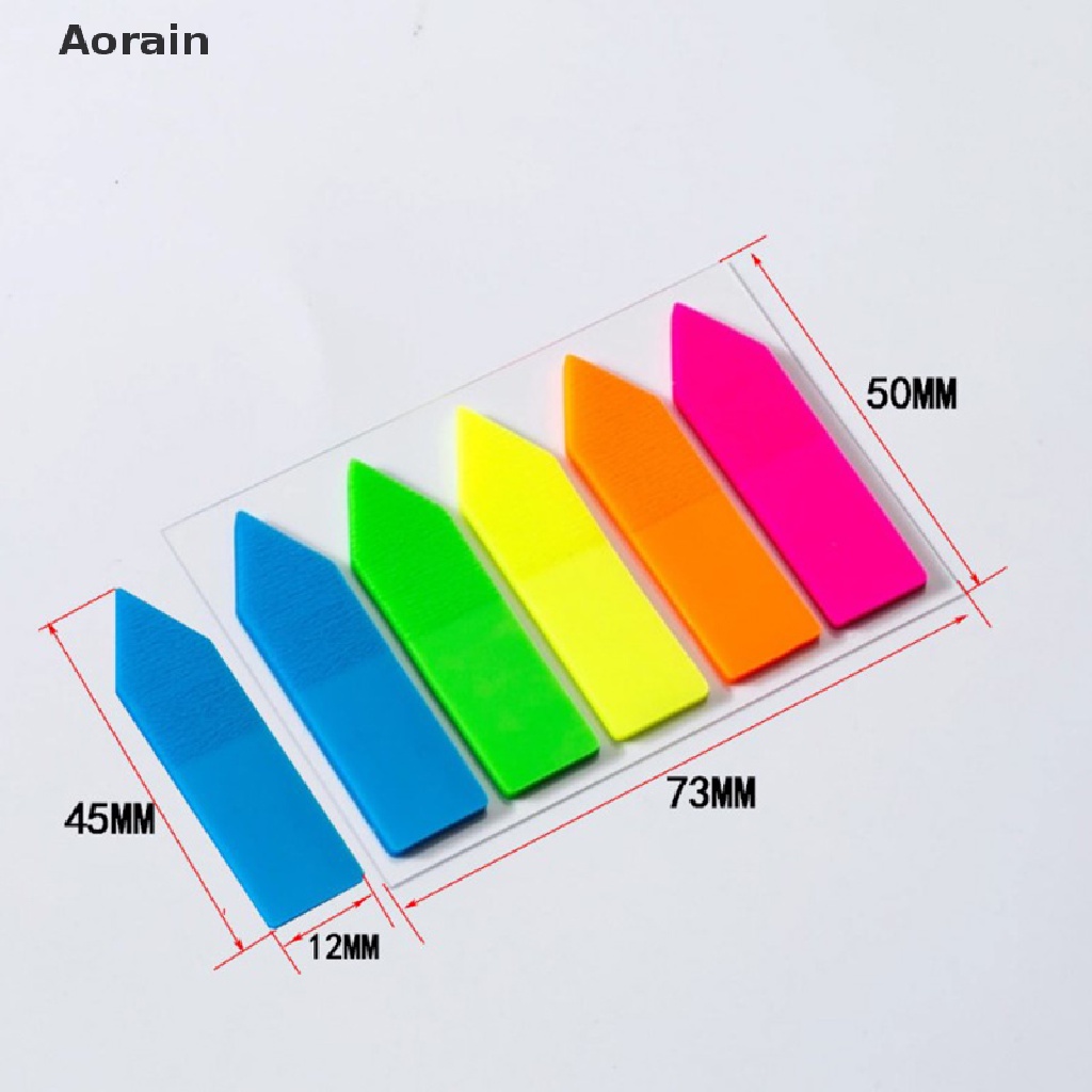 Set 100 Tờ Giấy Ghi Chú Tự Dính Hình Mũi Tên Màu Dạ Quang
