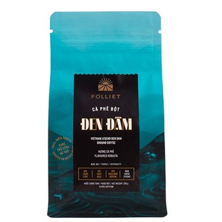 Cà phê bột đen đậm nâu đậm hiệu folliet coffee