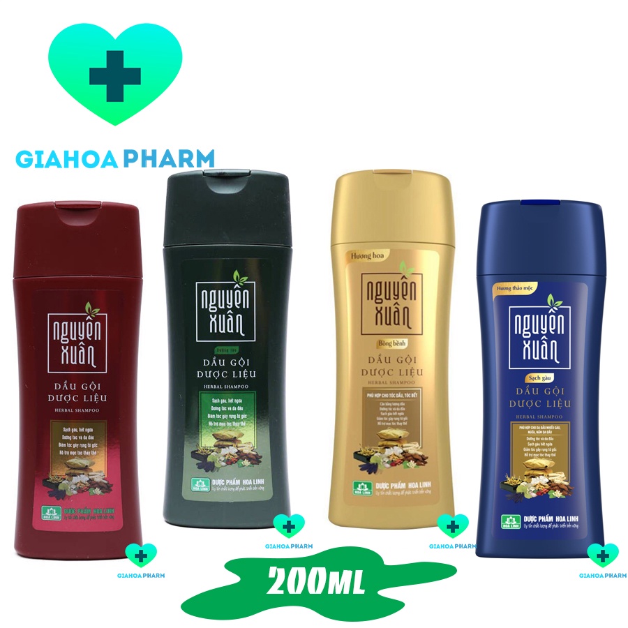 Dầu gội dược liệu Nguyên Xuân - Chai 200ml  - Giảm gàu, ngứa, bết, rụng tóc, giúp dưỡng tóc