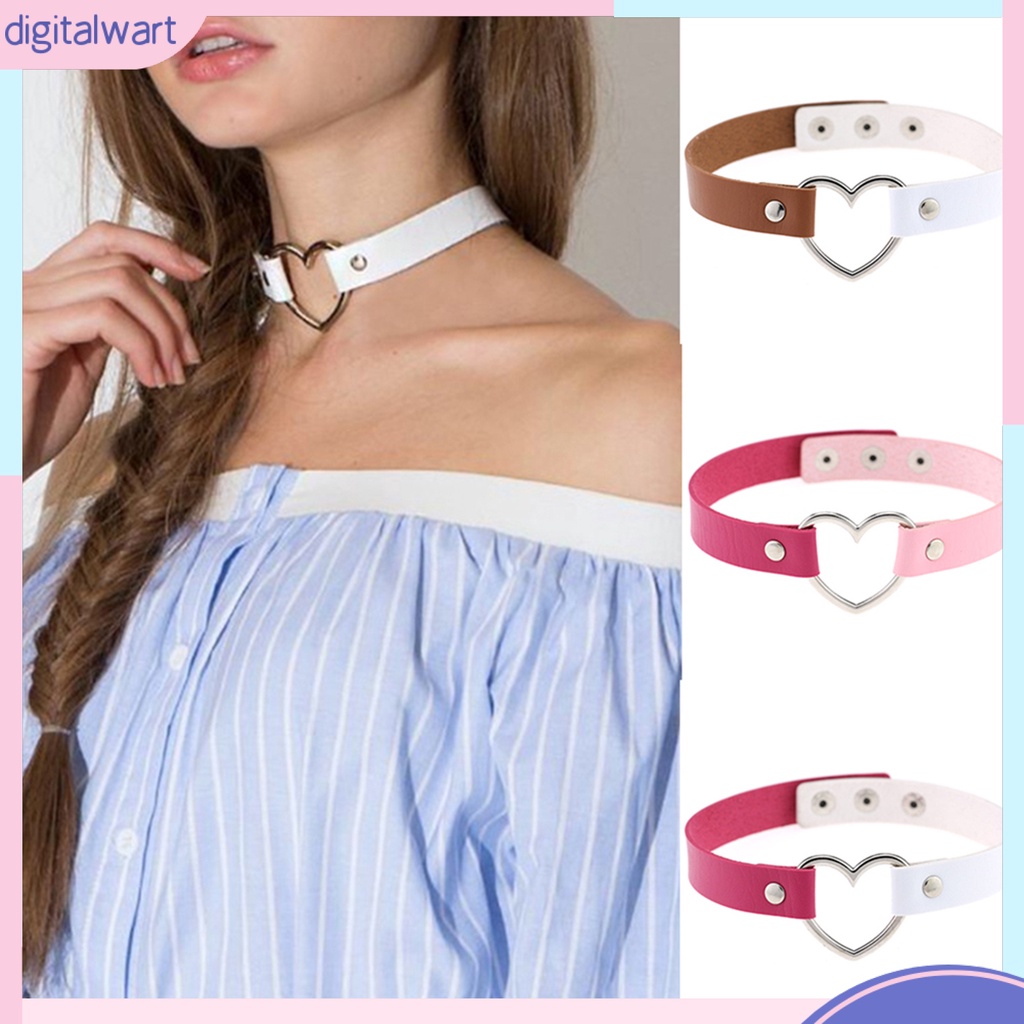 Vòng Cổ Choker Thiết Kế Hợp Kim Phối Da Giả Phong Cách Punk Thời Trang Cho Phụ Nữ