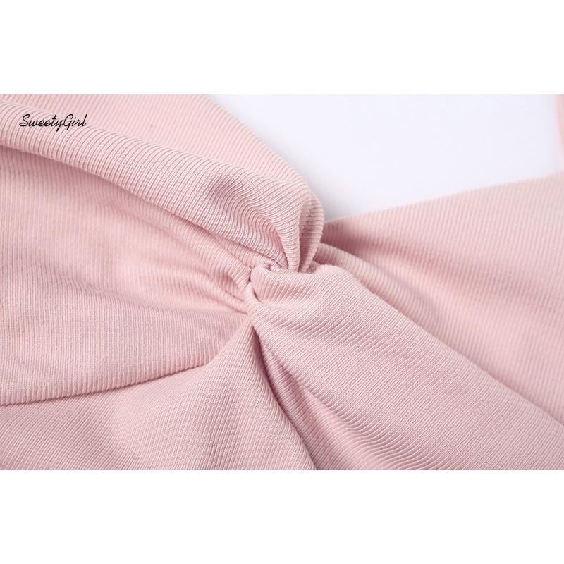 Đầm Ôm Hai Dây Cổ Chữ V Màu Sắc Trơn Có Thể Điều Chỉnh Dành Cho Nữ