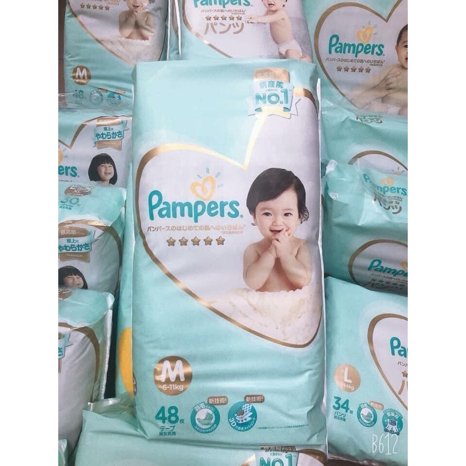 Bỉm Pamper Nhật quần/dán M44, L34, Xl30/ ,NB 66,S60,M48,L40