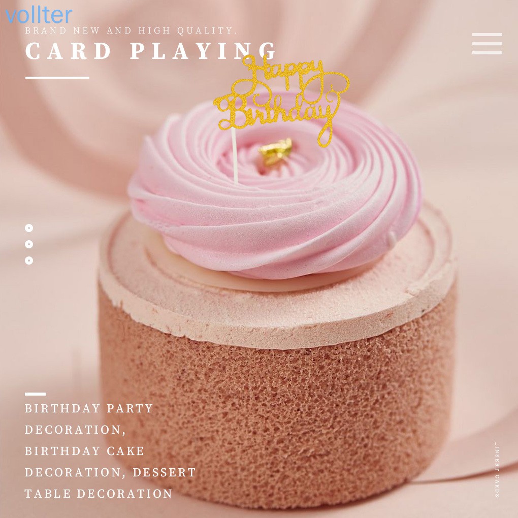 Phụ Kiện Trang Trí Bánh Kem Hình Chữ Happy Birthday
