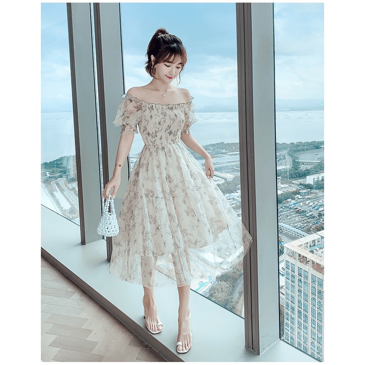 [ STYLE HÀN QUỐC ] ĐẦM VOAN TAY LỠ/ CỔ VUÔNG/ PHỐI HOẠ TIẾT HOA TÍM, CỰC TIỂU THƯ, MẶC CỰC XINH VÀ SANG TRỌNG, NHIỀU SIZ