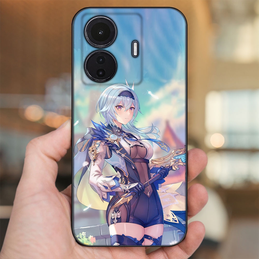 Ốp lưng Vivo T1 5G viền đen in hình Eula Genshin Impact