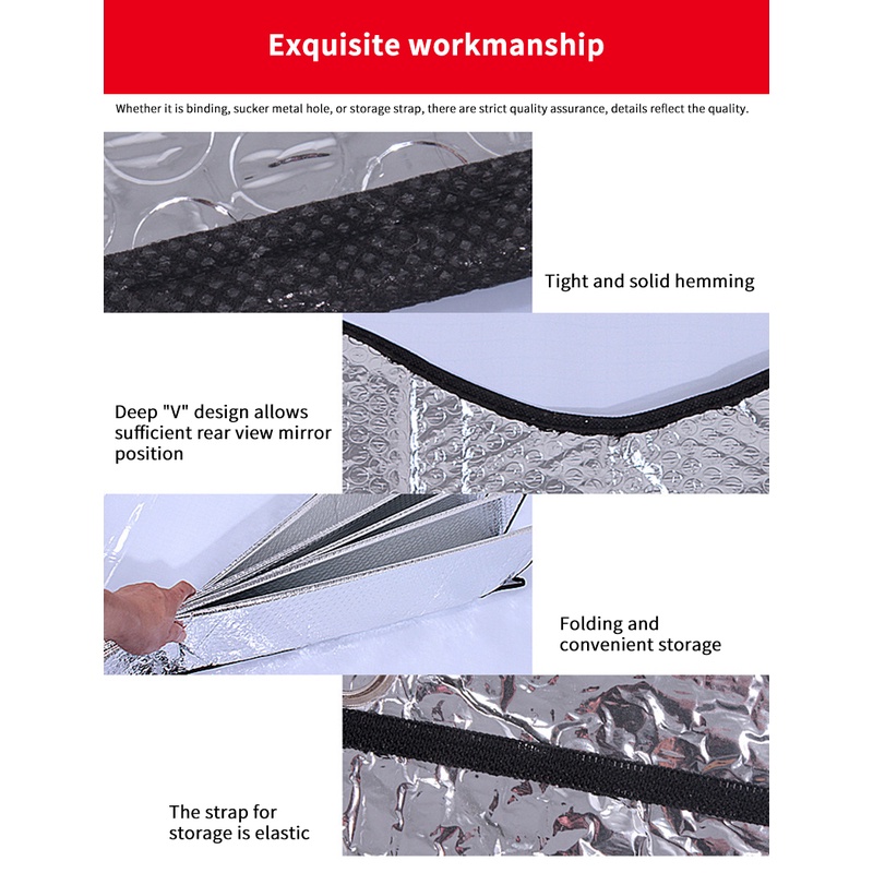 Tấm Che Nắng Phản Quang Gấp Gọn Được Thông Dụng Cho Kính Chắn Gió Xe Hơi