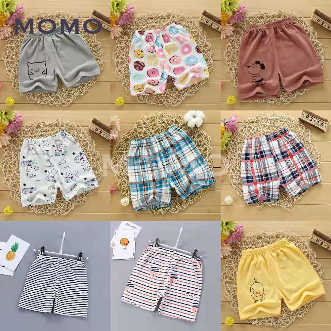 Quần Short Cotton Kẻ Ca-Rô Kiểu Hoạt Hình Ngộ Nghĩnh Đáng Yêu Cho Bé 1-7 Tuổi