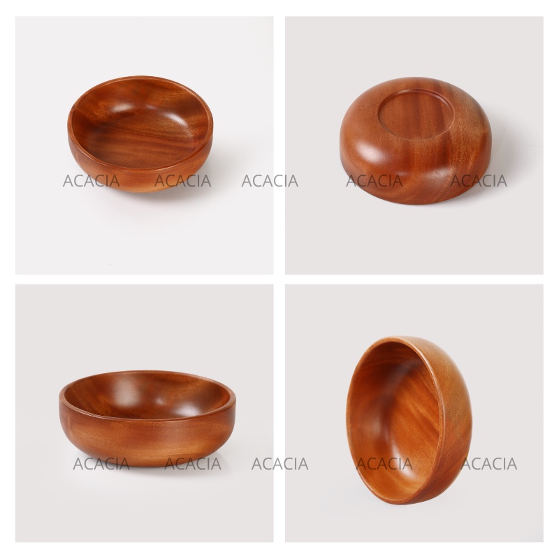 Tô gỗ bát gỗ salad Chén gỗ ăn cơm đựng đồ ăn hàng tự nhiên nhiều kích cỡ - ACACIA