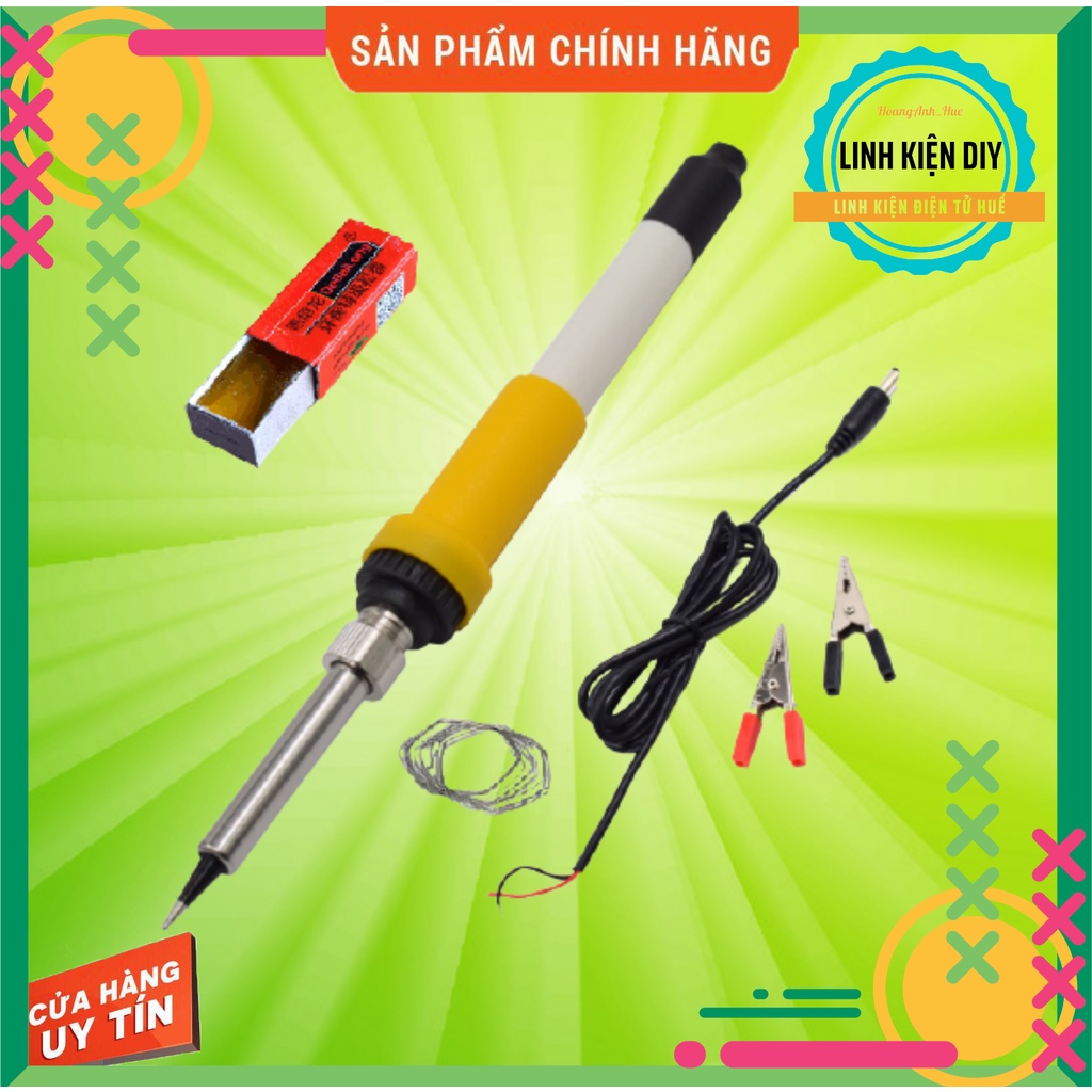 Mỏ hàn 12v DC 60w 430℃  Mỏ hàn chì Mỏ hàn thiếc 12v dùng ắc quy hoặc Pin 3s 5Ah