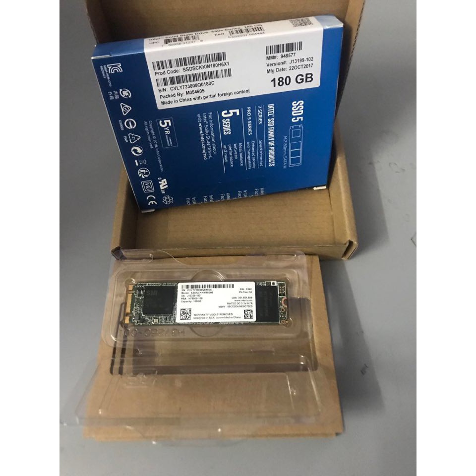 Ổ cứng SSD M2-SATA 180GB Intel Pro 540s 2280