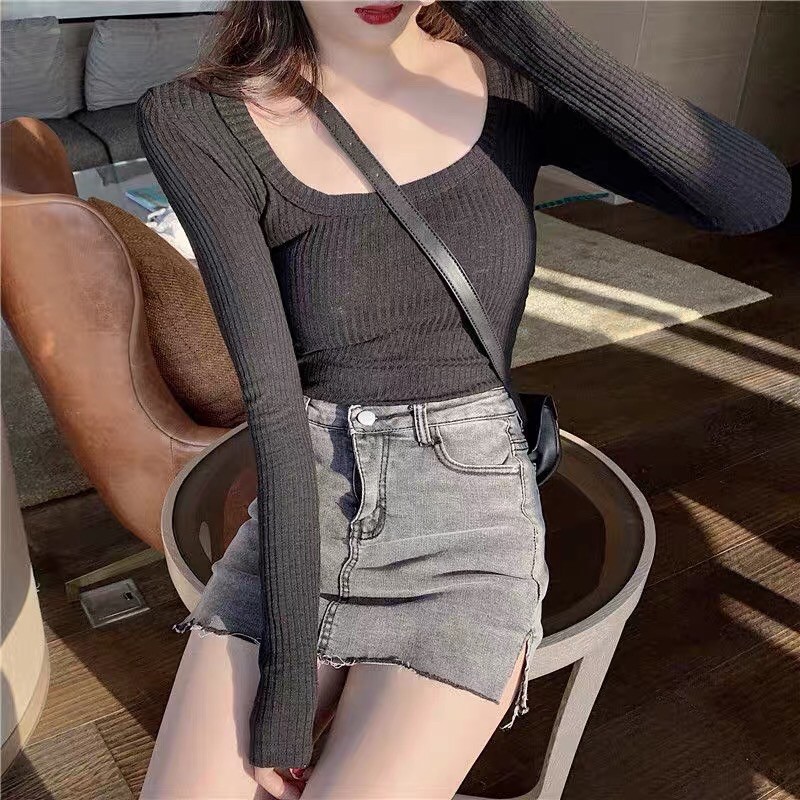Áo Croptop Body Cổ Chữ U Cực sexy Quyến Rũ