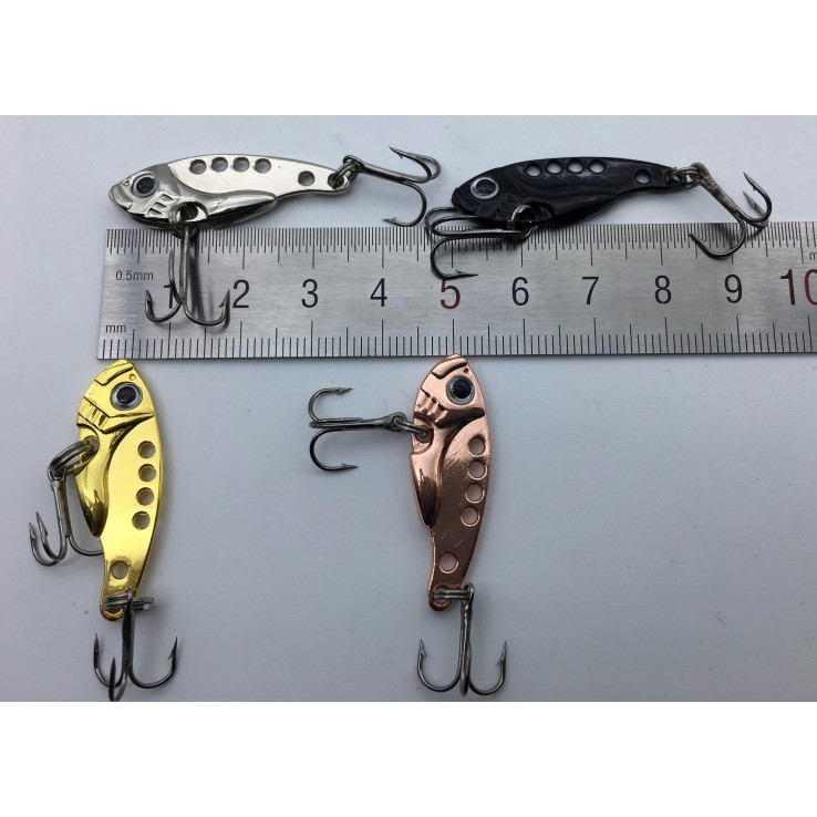 Mồi câu cá hình cá 3.5cm 3.2g làm từ kim loại có lưới câu