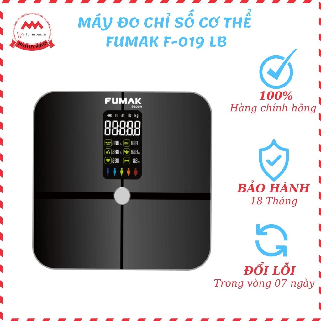 Máy đo chỉ số cơ thể Fumak kết nối Smart Phone F-019LB, Ăn ngon - Mặc đẹp - Sống khỏe. Bảo hành 18 tháng-đổi trả 7 ngày