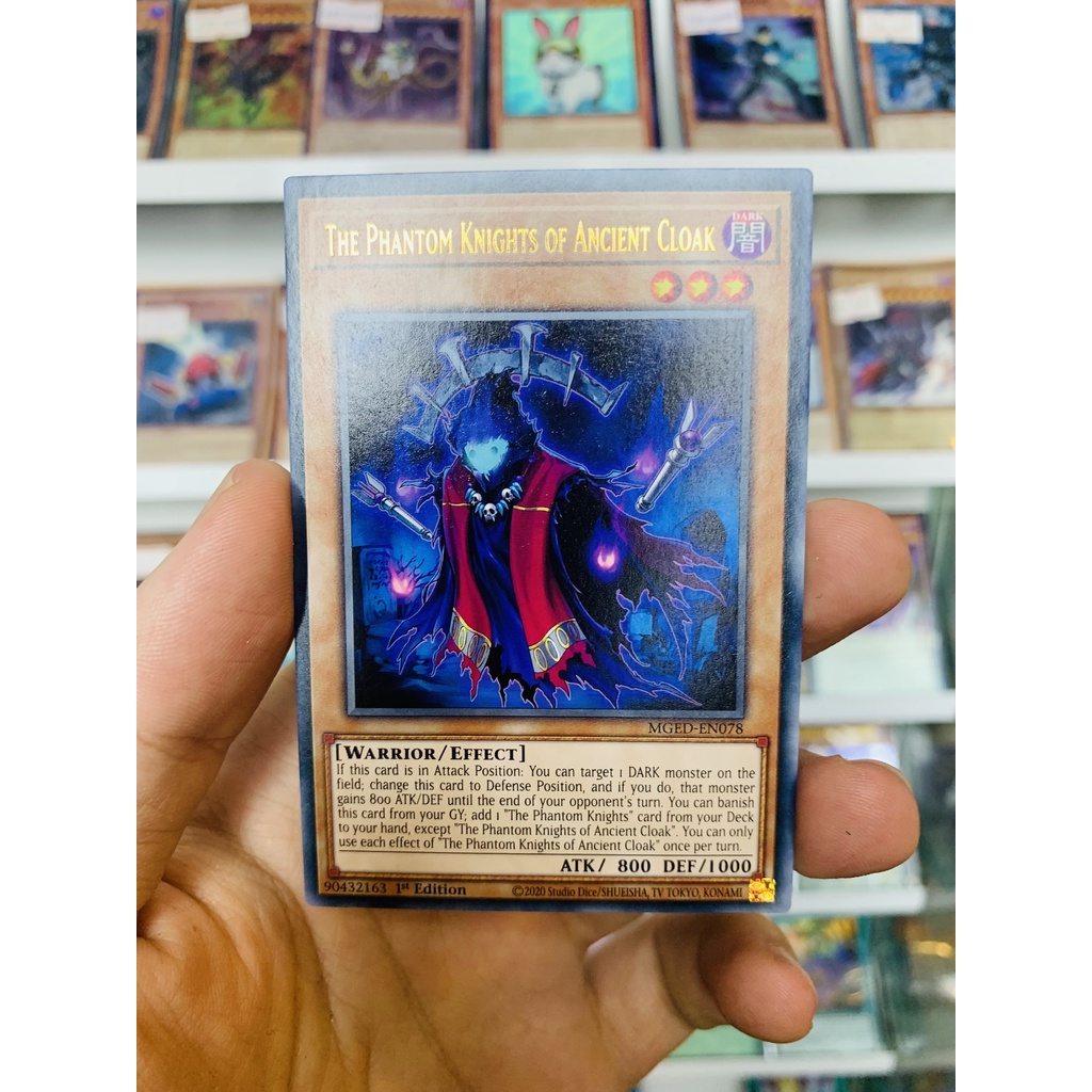 Thẻ Bài Lẻ YugiOh! Mã MGED-EN078 - The Phantom Knights of Ancient Cloak - Gold-Letter Rare - 1st Edition