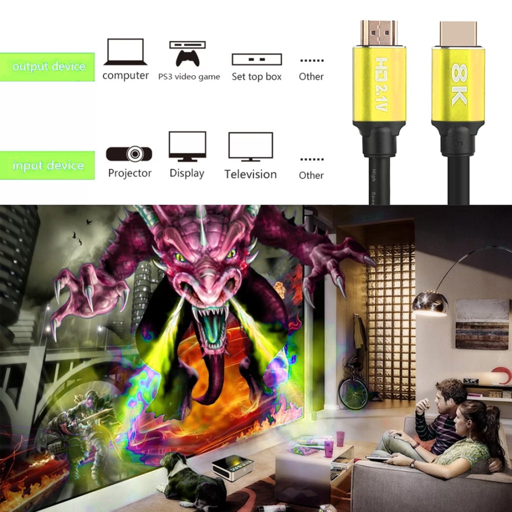 Cáp HDMI 2.1 8K dài 3m  cao cấp ARIGATO (HDMI to HDMI Cable , 8K Video Adapter Cable) TTBO's