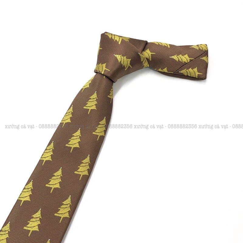 Cà Vạt Nam hoạ tiết cây thông bản 6cm cao cấp