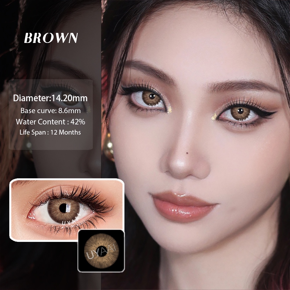 Bộ 2 Kính Áp Tròng Trang Điểm Mắt To Mềm Tự Nhiên 0-8.00 Độ