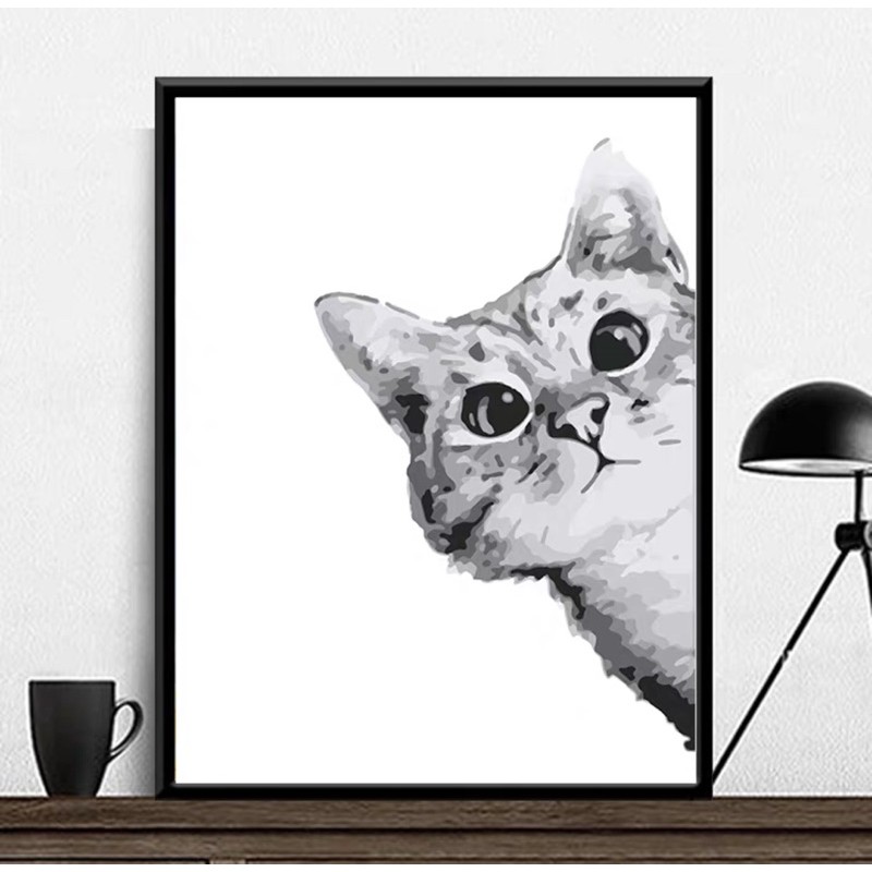 [Sẵn]Tranh Sơn Dầu Số Hoá Mèo - Tranh Tô Màu Theo Số Mèo | BigBuy360 - bigbuy360.vn