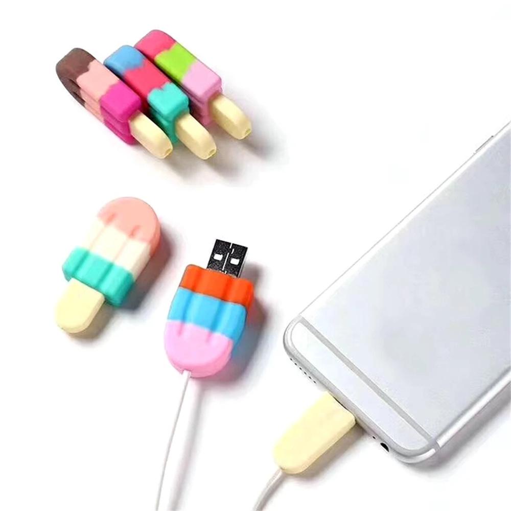 Glenes Dụng Cụ Quấn Bảo Vệ Dây Cáp Sạc USB Hình Que Kem