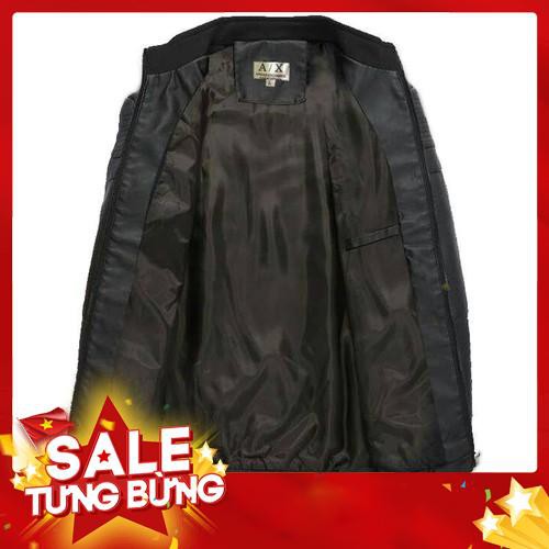 Áo khoác nam BONADO da thái lót dù phối kéo AK95 (đen) -Hàng nhập khẩu