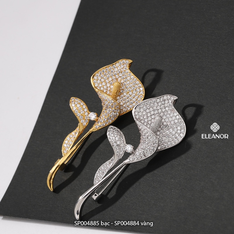 Ghim cài áo nam nữ Eleanor Accessories hình hoa đính đá phụ kiện trang sức thời trang 4884