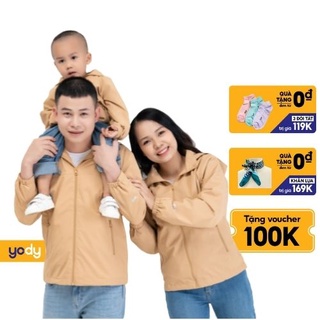 Combo gia đình áo khoác gió YODY 3C cản gió, cản bụi, chống thấm nước chống nắng form dáng trẻ trung, năng động thể thao