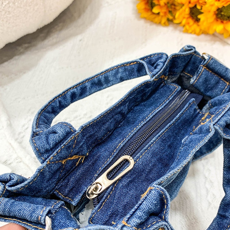 Túi Xách Denim Có Dây Khóa Kéo Có Thể Điều Chỉnh Kích Cỡ