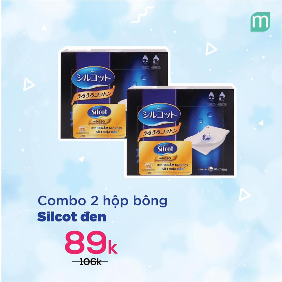 Bông silcot xanh đen 40 miếng