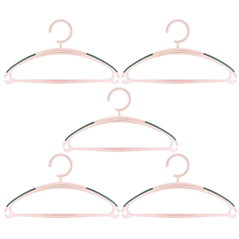 Set 5 Móc Treo Quần Áo Bằng Nhựa Siêu Dày Tiết Kiệm Không Gian Chống Trượt
