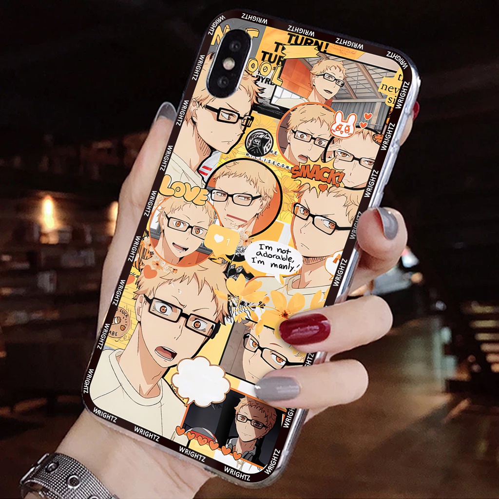 Ốp lưng Iphone anime Haikyuu nhân vật Kei Tsukishima Nishinoya Yu phụ kiện ốp điện thoại trang trí thời trang