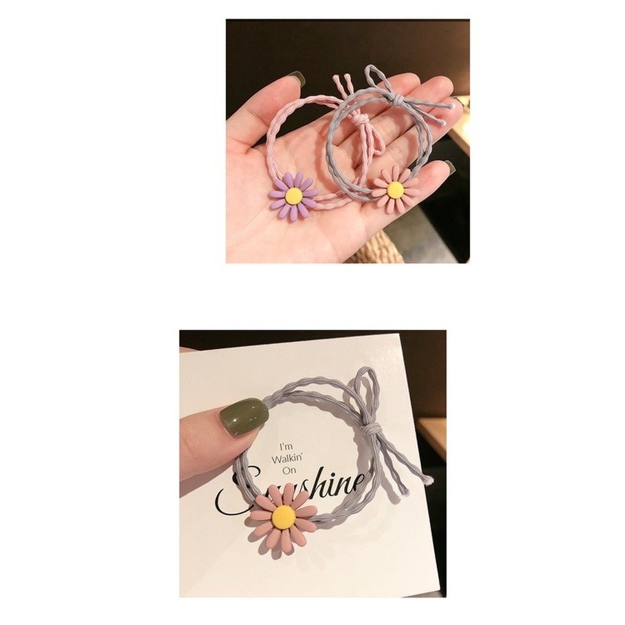 Dây Cột Tóc Cao Cấp In Họa Tiết Hoa Cúc Nhỏ Dễ Thương Phong Cách Hàn Quốc Thời Trang Cho Nữ