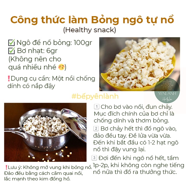 Ngô nổ bỏng Mỹ 100gr Yenlanhnatural