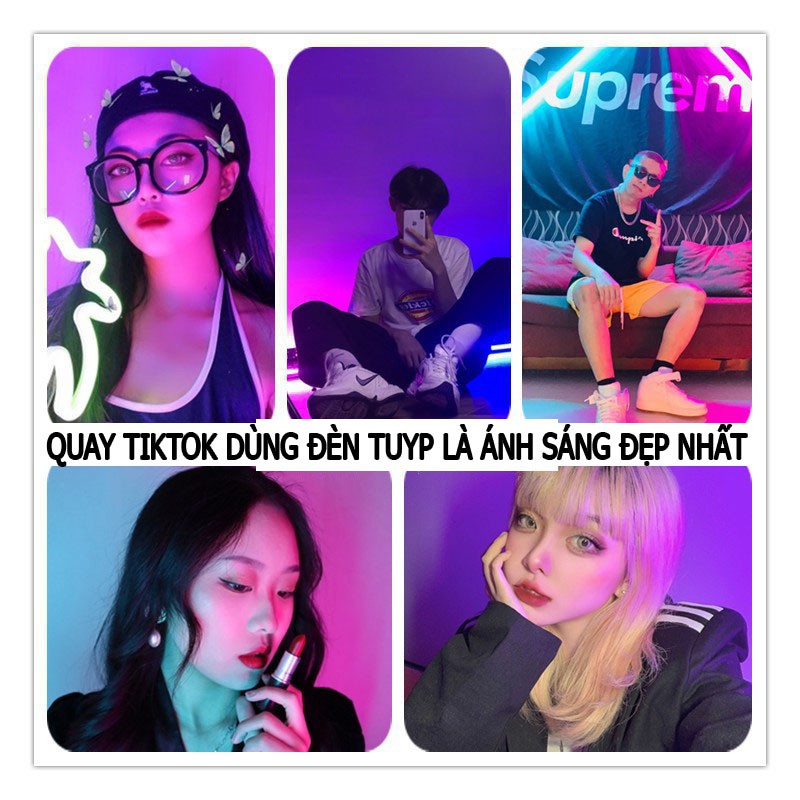Đèn tuyp led quay video TikTok nhiều màu, gậy Neon decor studio ( 30 - 60 - 90 - 120cm)